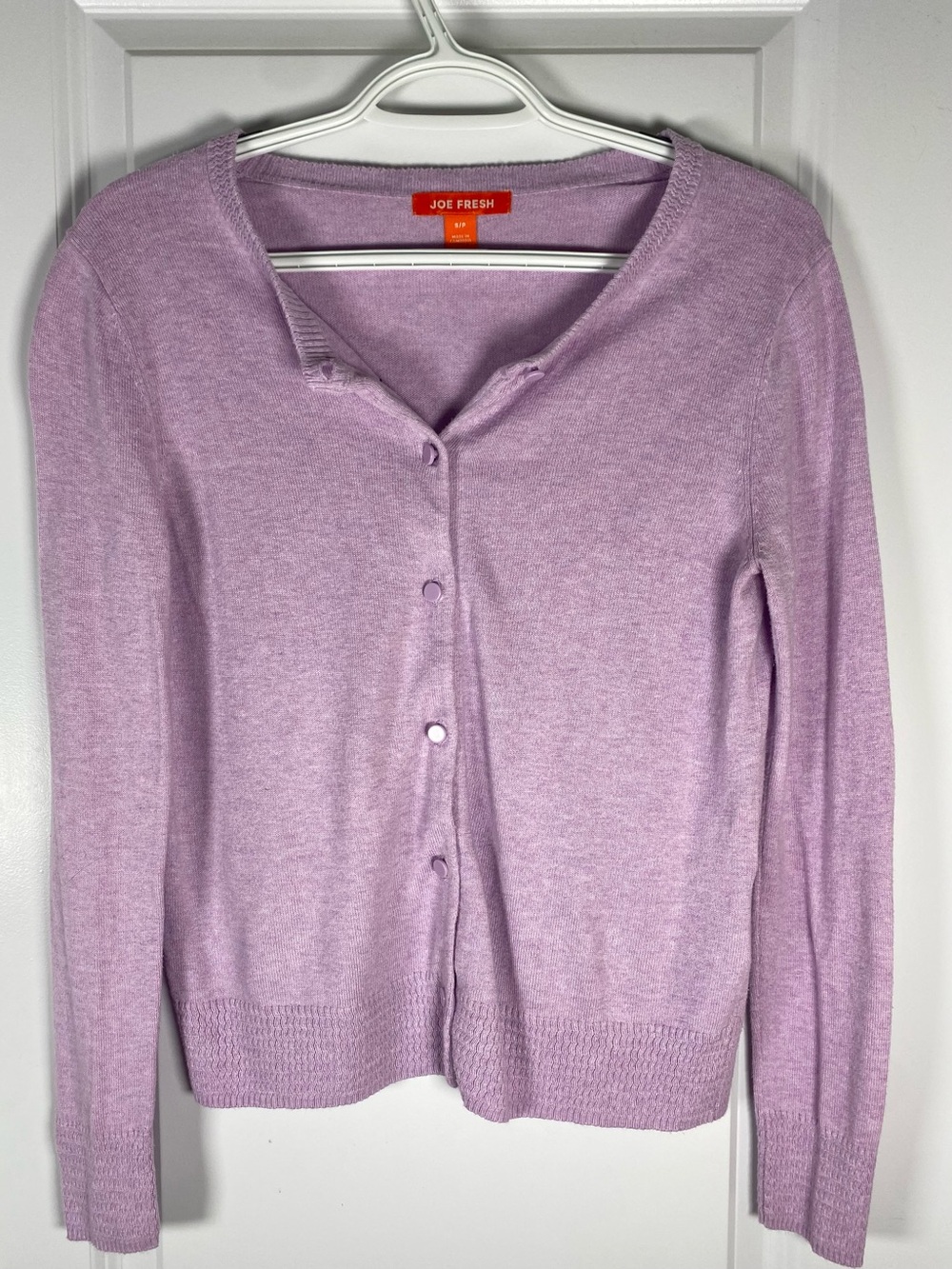 Joe Fresh Lavender Lilac Button Down Cardigan Sweater Size S/P